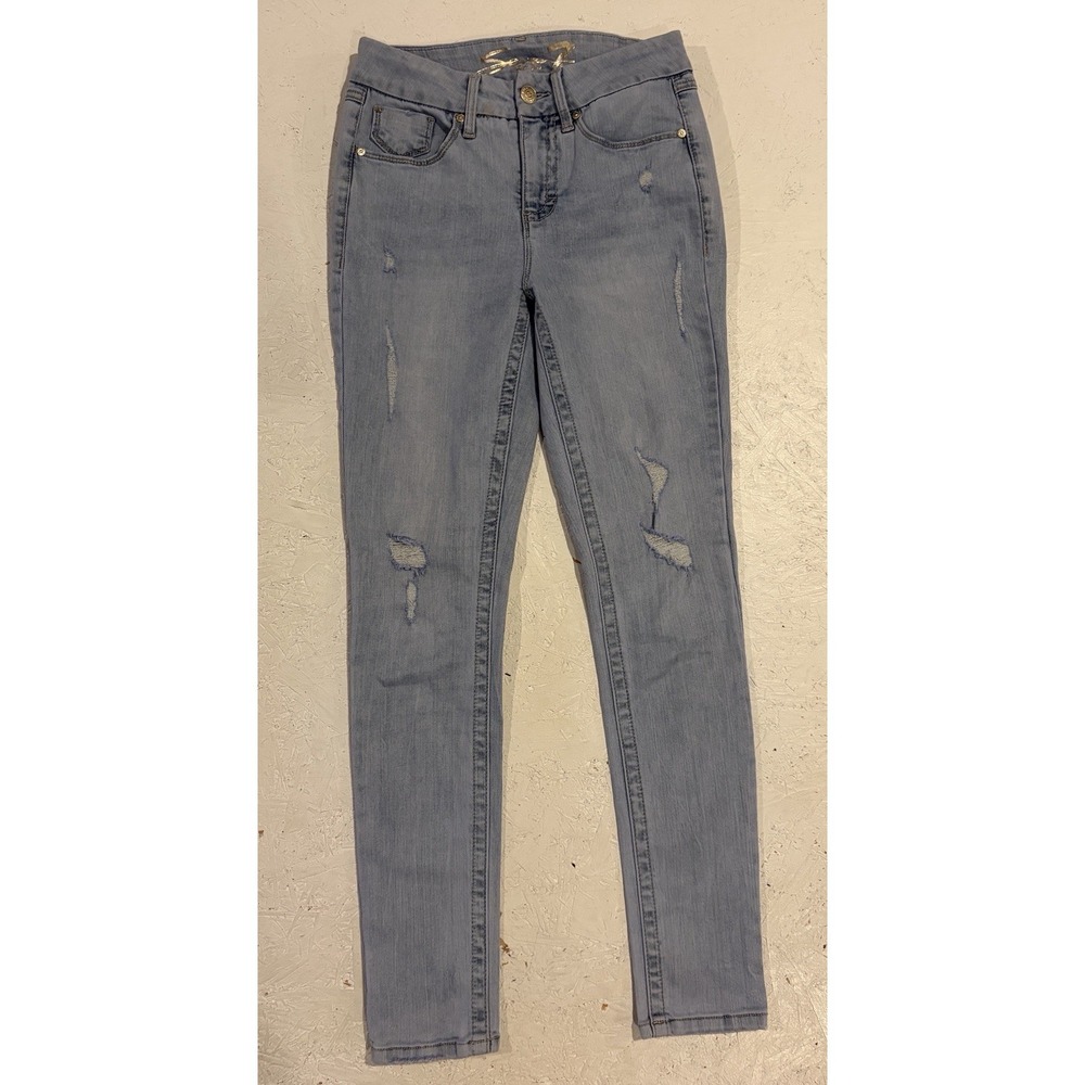 Seven7 Tummyless High Rise Skinny Stretch Denim Blue Jeans Women's Size 4‎